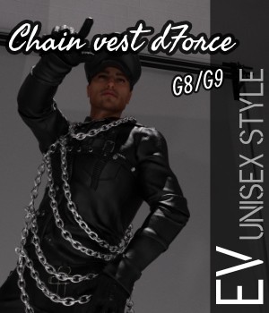 chain vest dforce for G8 and G9 Daz Studio promo thumbnail