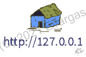 pixel art of a home over white background